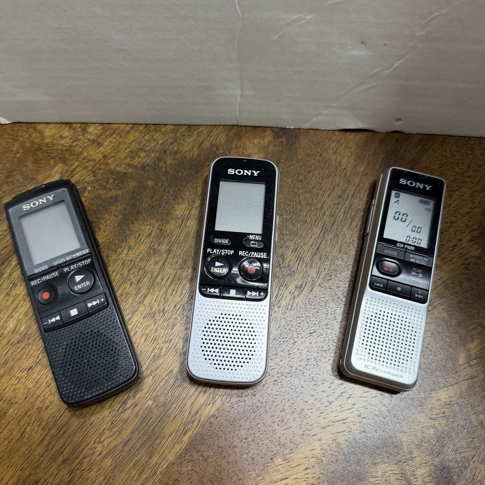 Sony Voice Recorder Lot ICD- P620 BX112 Tested Working Lot Of 3
